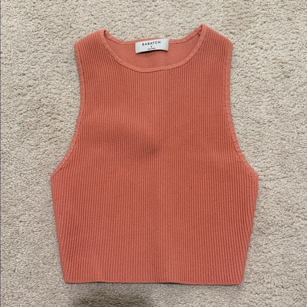 Aritzia Babaton Peachy Ribbed Women's Cropped Top